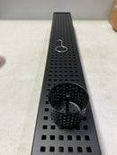 Reln FD2403SQBK 24 in. Matte Black Linear Shower Drain with Square Pattern Drain Cover