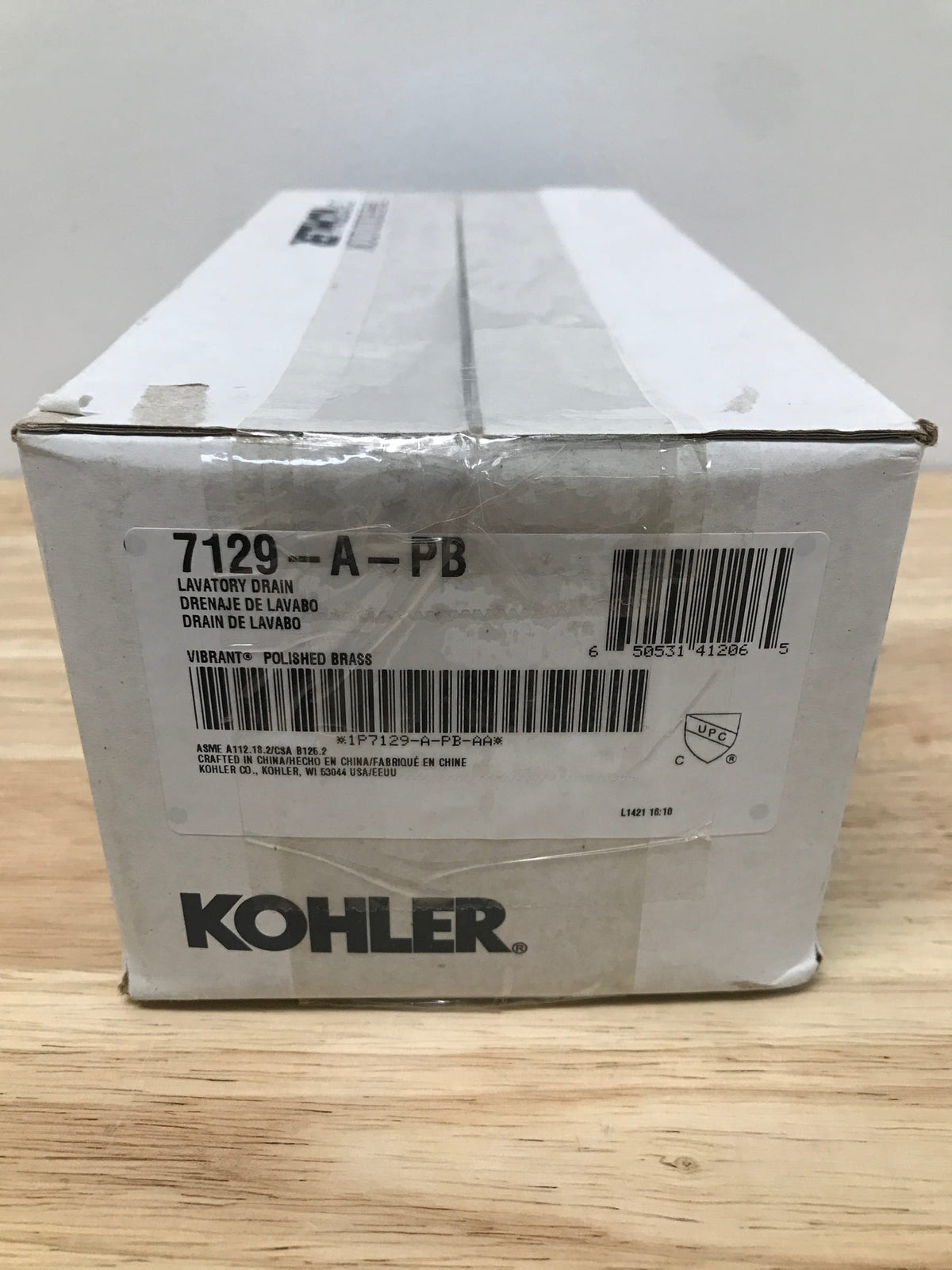 Kohler K-7129-A-PB Lavatory Grid Drain With Overflow - Polished Brass