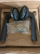 Emtek 5059US19.LSUS19.KNUS19 Knurled L-Square Non-Turning Two-Sided Dummy Door Lever Set with Disk Rose from the SELECT Brass Collection - Flat Black