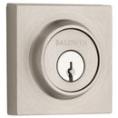 Baldwin Contemporary Square Single Cylinder Keyed Entry Deadbolt - Satin Nickel