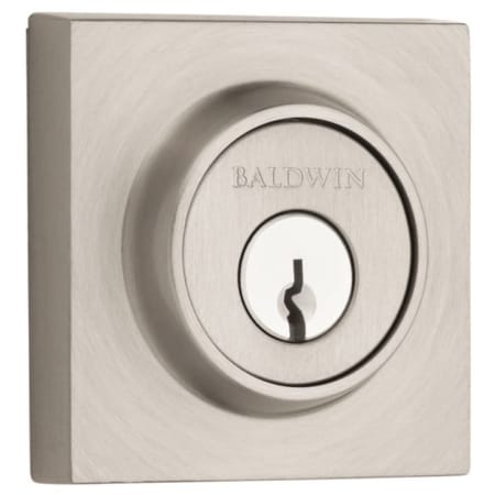 Baldwin Contemporary Square Single Cylinder Keyed Entry Deadbolt - Satin Nickel