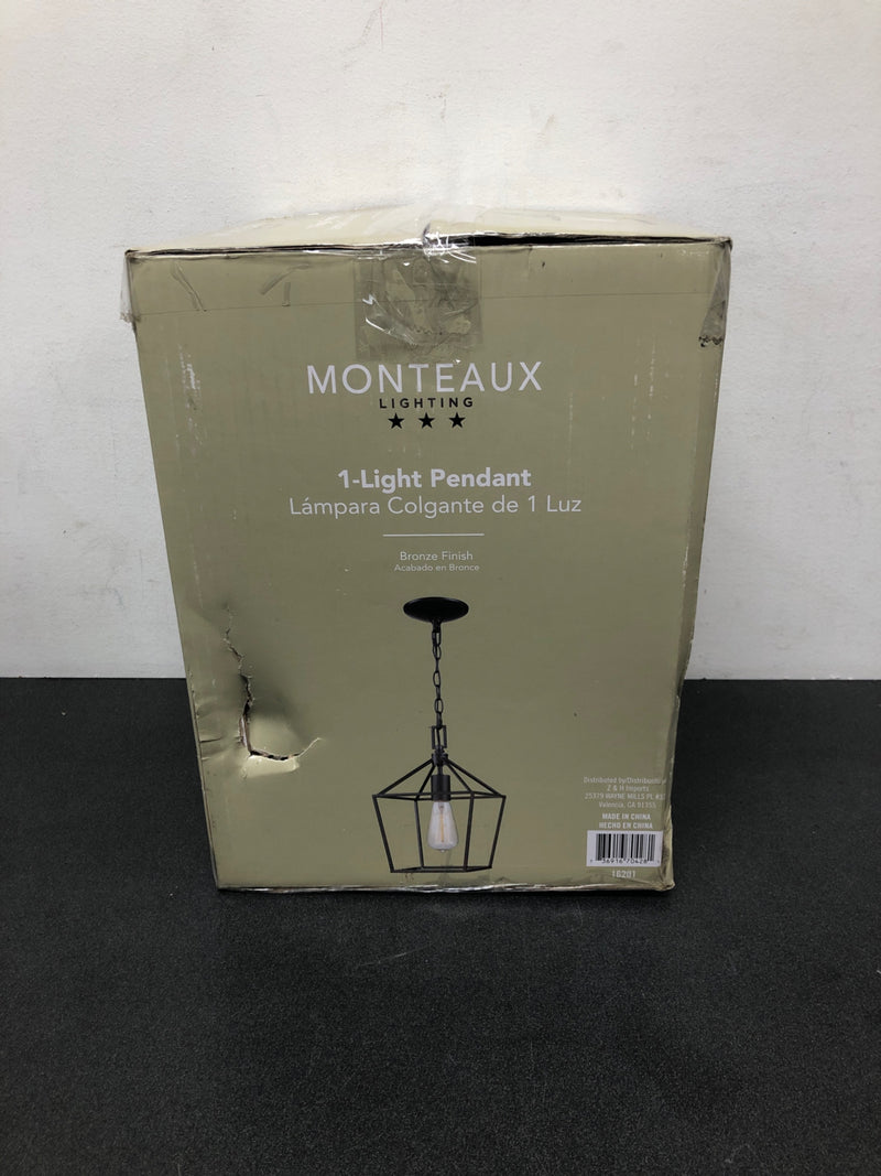 Monteaux lighting 16201 Weyburn 1-Light Bronze Farmhouse Hanging Kitchen Mini Pendant Light