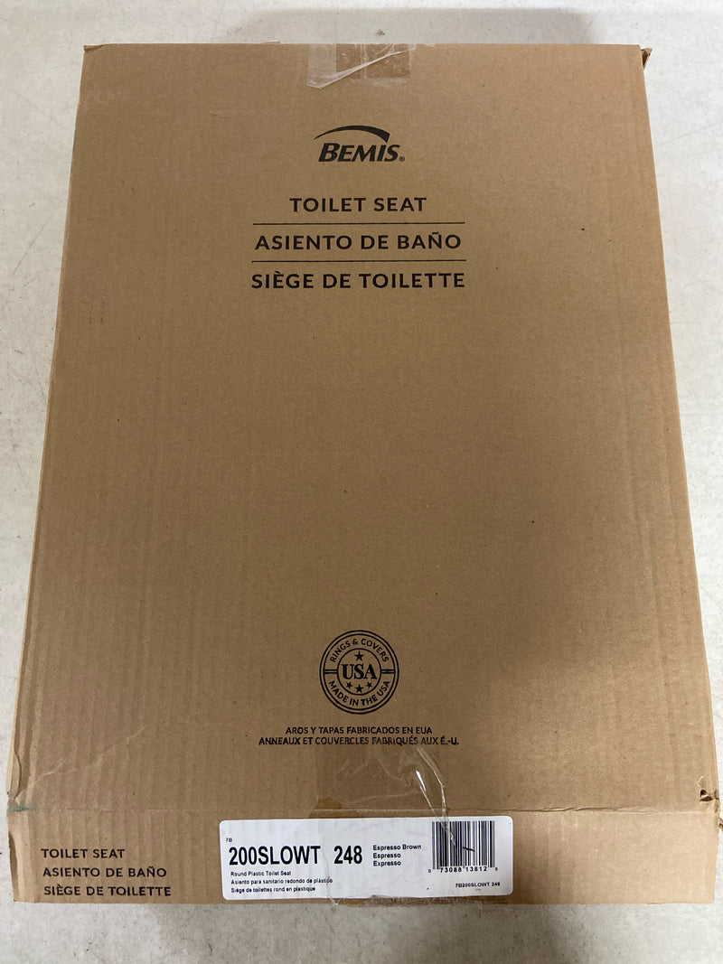 Bemis 200SLOWT 248 Classic Colors Round Closed-Front Toilet Seat and Lid Quick Release - Espresso Brown