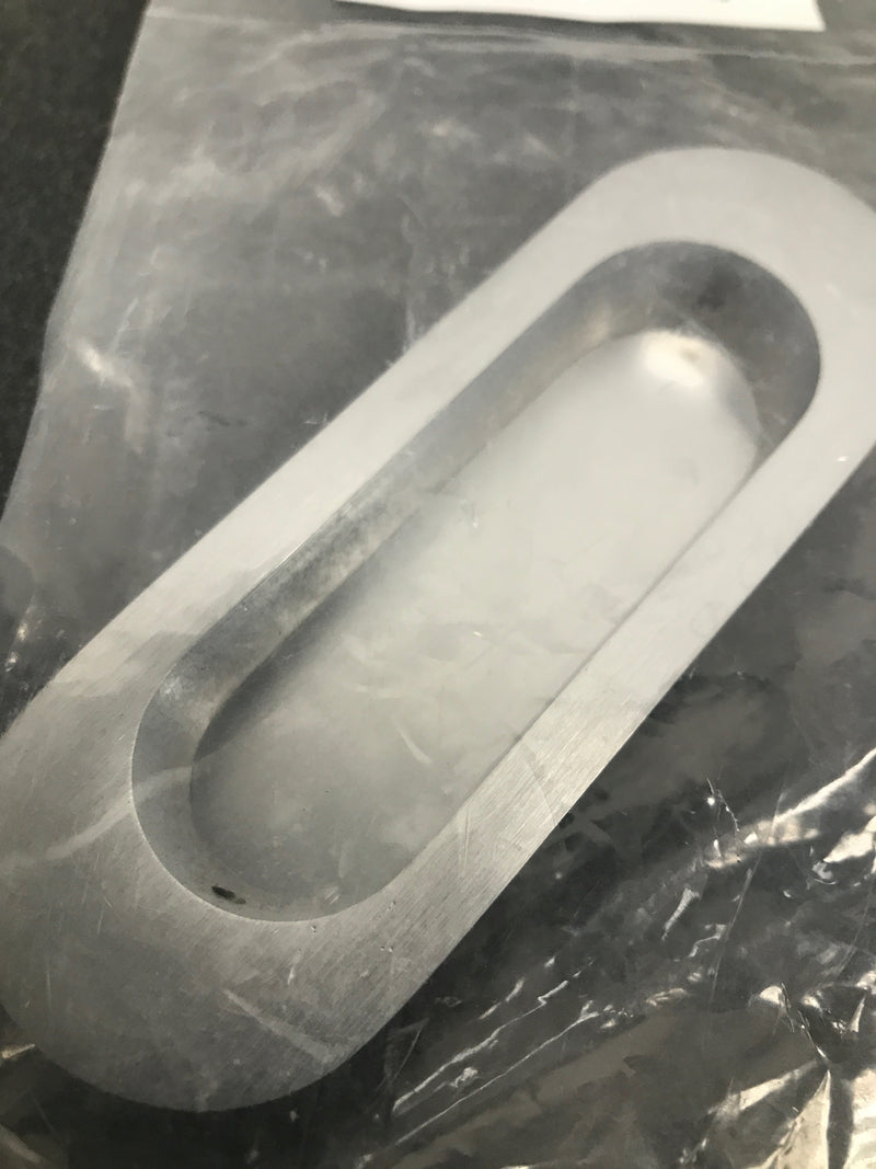 Omnia 652/00.26D Contemporary 4-3/8" x 1-9/16" Recessed Flush Sliding Door / Pocket Door Pull - Satin Chrome