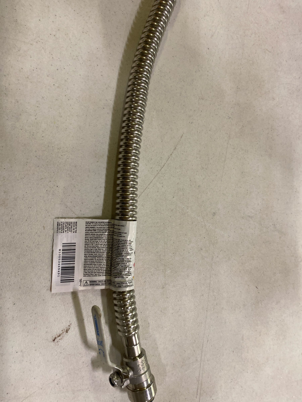 Everbilt EBCSST34F18BV 3/4 in. PTC x 3/4 in. FIP x 18 in. Corrugated Stainless Steel Water Heater Connector with Ball Valve