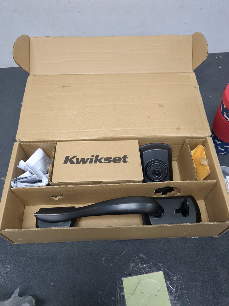 Kwikset 800AVHLIP-11PS.STRKP Avalon Sectional Single Cylinder Keyed Entry Exterior Pack Handleset with SmartKey - Venetian Bronze