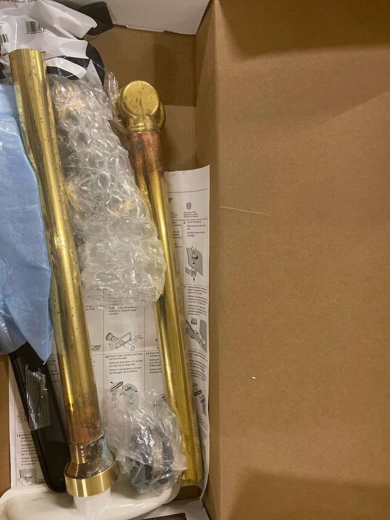 Kohler K-7271-BL Clearflo 1-1/2" Toe-Tap Tub Drain Kit - with Brass Slotted Overflow - Matte Black