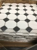 MSI SMOT-PT-RETBIA-2OCTG 12" x 12" Octagon Dot-Mounted Mosaic Walls Tile - Glossy Marble Visual - Sold by Carton (14.1 SF/Carton) - Retro Bianco