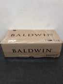 Baldwin PSSQUCFR044 Square Passage Door Lever Set with 5 Inch Rectangle Rose from the Reserve Collection - Satin Brass