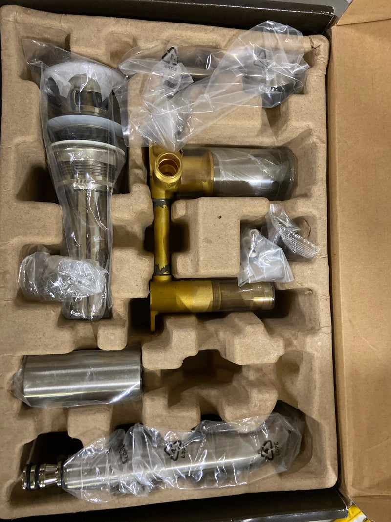 Signature Hardware 483896 Lexia 1.2 GPM Wall Mounted Widespread Bathroom Faucet with Pop-Up Drain Assembly - Brushed Nickel