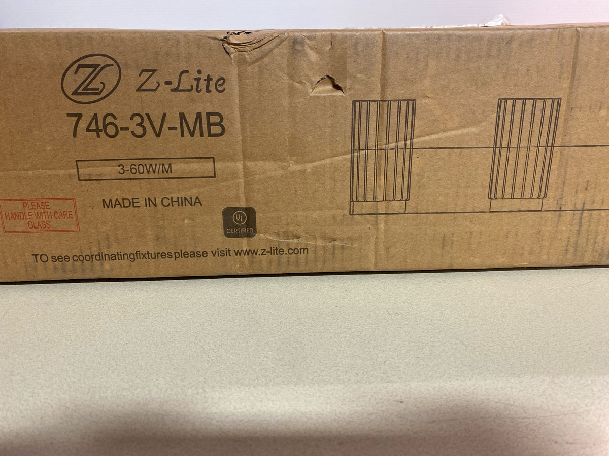 Z-Lite 746-3V-MB Burk 3 Light 23" Wide Vanity Light - Matte Black