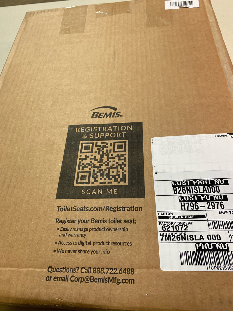 Mayfair By Bemis 26NISLA 000 Benton Round Wood Toilet Seat, White Enamel, Never