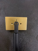 Emtek 520HECUS19LH.US4 Hercules Privacy Door Lever (US19) Set from the Modern Brass Collection - Modern Rectangluar Rosette (US4)