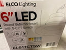 Elco Lighting 5"/6" Retrofit downlight - 5 Color Temperature Switch LED Reflector Inserts - Round - White finish EL617CT5W