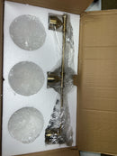 Deyidn H-KCH3LT-GD 24.33 in. 3-Lights Gold Bathroom Vanity Light Fixture with Opal Frosted Glass Shade