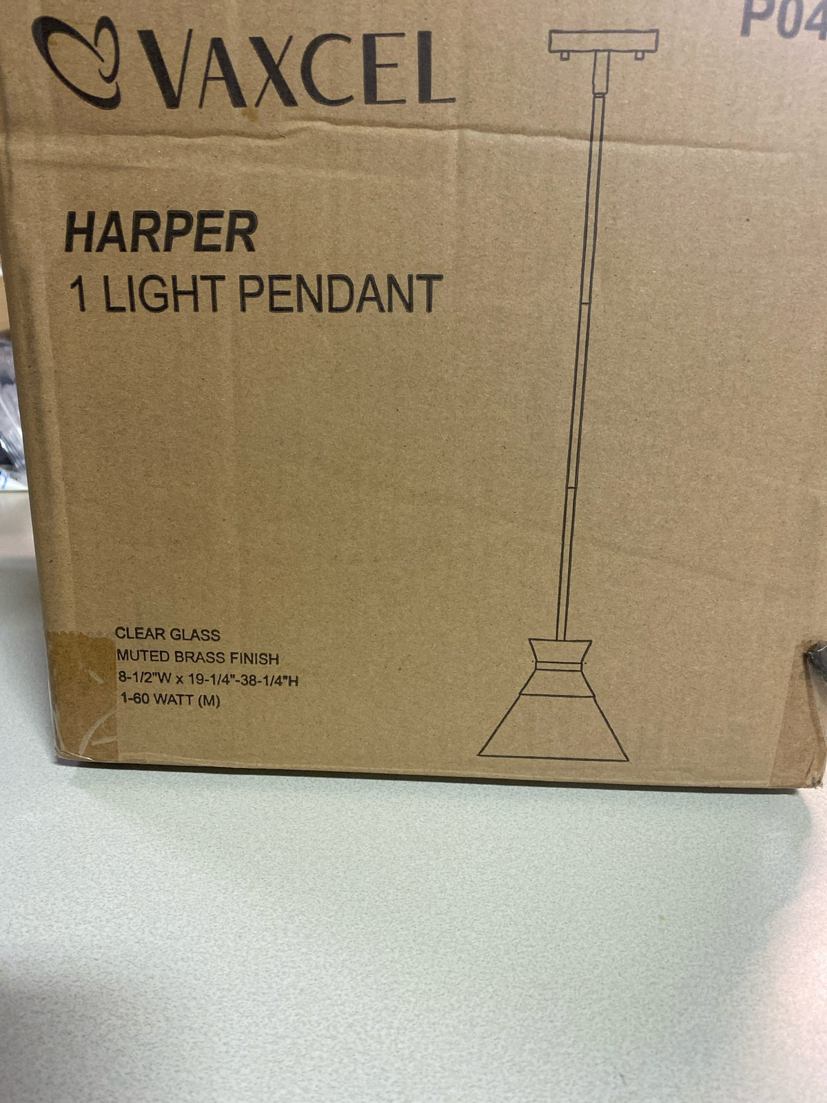 Vaxcel Lighting P0403 9" Wide Suspension Mini Pendant - Natural Brass