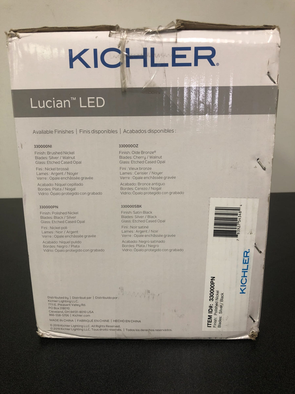 Kichler Lucian 52-in Polished Nickel LED Indoor/Outdoor Ceiling Fan with Light and Wall-Mounted (5-Blade)