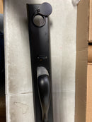 Baldwin EELONxRUSSBE481 Longview Full Plate Single Cylinder Keyed Entry Handleset with Interior Rustic Knob and Emergency Egress Function - Dark Bronze