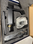 Aimadi DM-0356-MB-P Single Handle Single Hole Waterfall Bathroom Faucet with Pop-Up Drain Stainless Steel Vanity Sink Taps in Matte Black