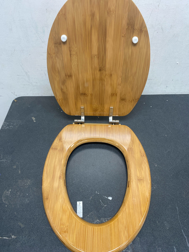 Jones Stephens C3B2E2-20BN Bamboo Elongated Comfort Toilet Seat