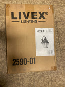 Livex Lighting 2590-01 Exeter Single Light 15-1/2" Tall Outdoor Wall Sconce with Clear Glass Shade - Antique Brass
