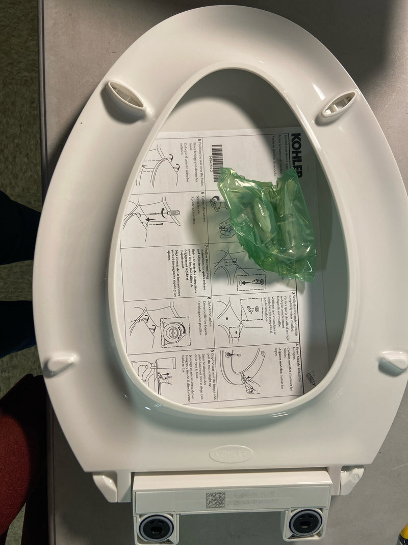 Kohler K-4636-RL-0 Cachet Elongated Closed-Front Toilet Seat with Soft Close and Quick Release - White