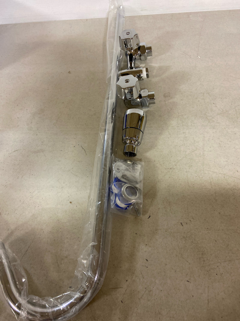 Signature Hardware 346236 Gooseneck Outdoor Shower Package with Shower Head - Rough-In Valve Included - Chrome