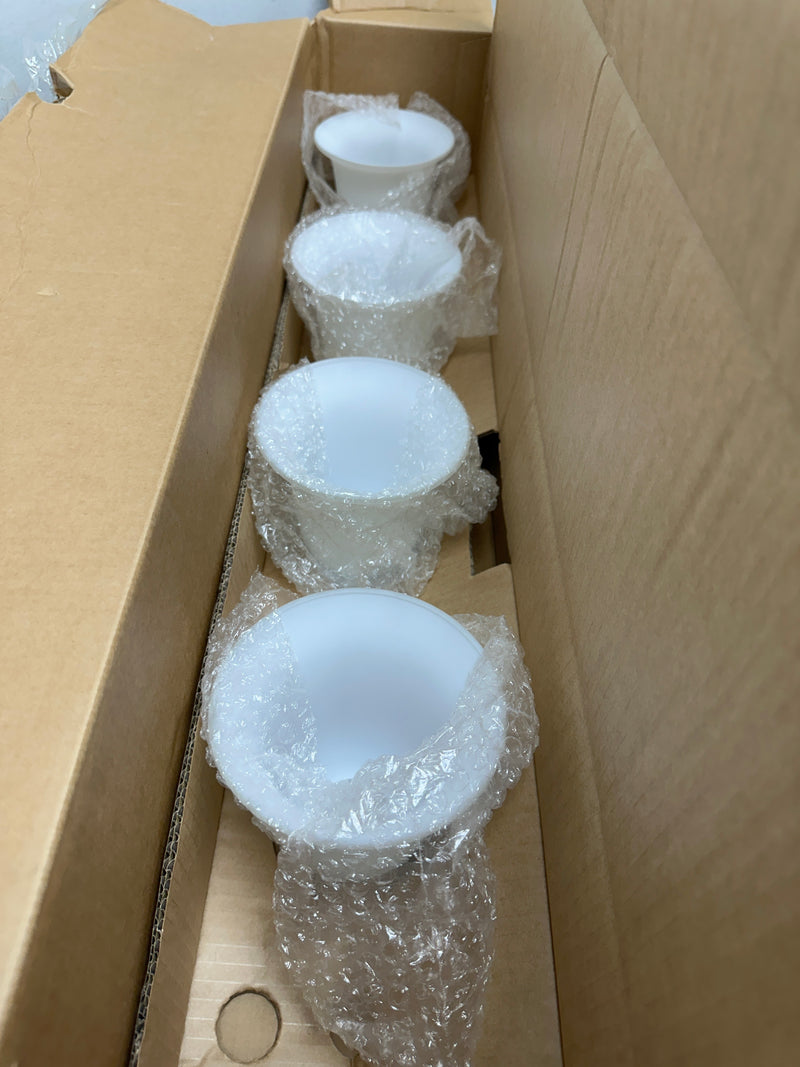 Hampton bay NB49302 Olgelthorpe 29.8 in. 4-Light Brushed Nickel Bathroom Vanity Light Fixture with Bell Shaped Frosted Glass Shades