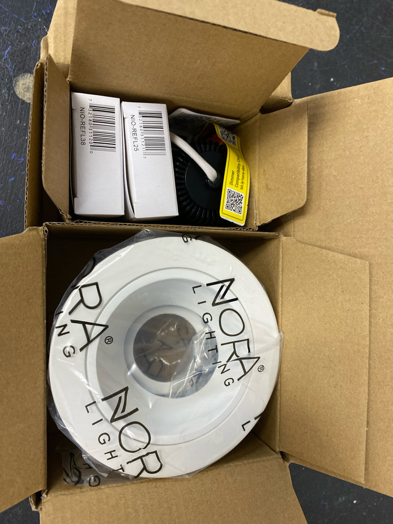 Nora Lighting NIO-4RD27XMPW/10 Iolite 4" LED Reflector Recessed Trim - 2700K - 1000 Lumens - Deep Reflector - Matte Powder White / Matte Powder White
