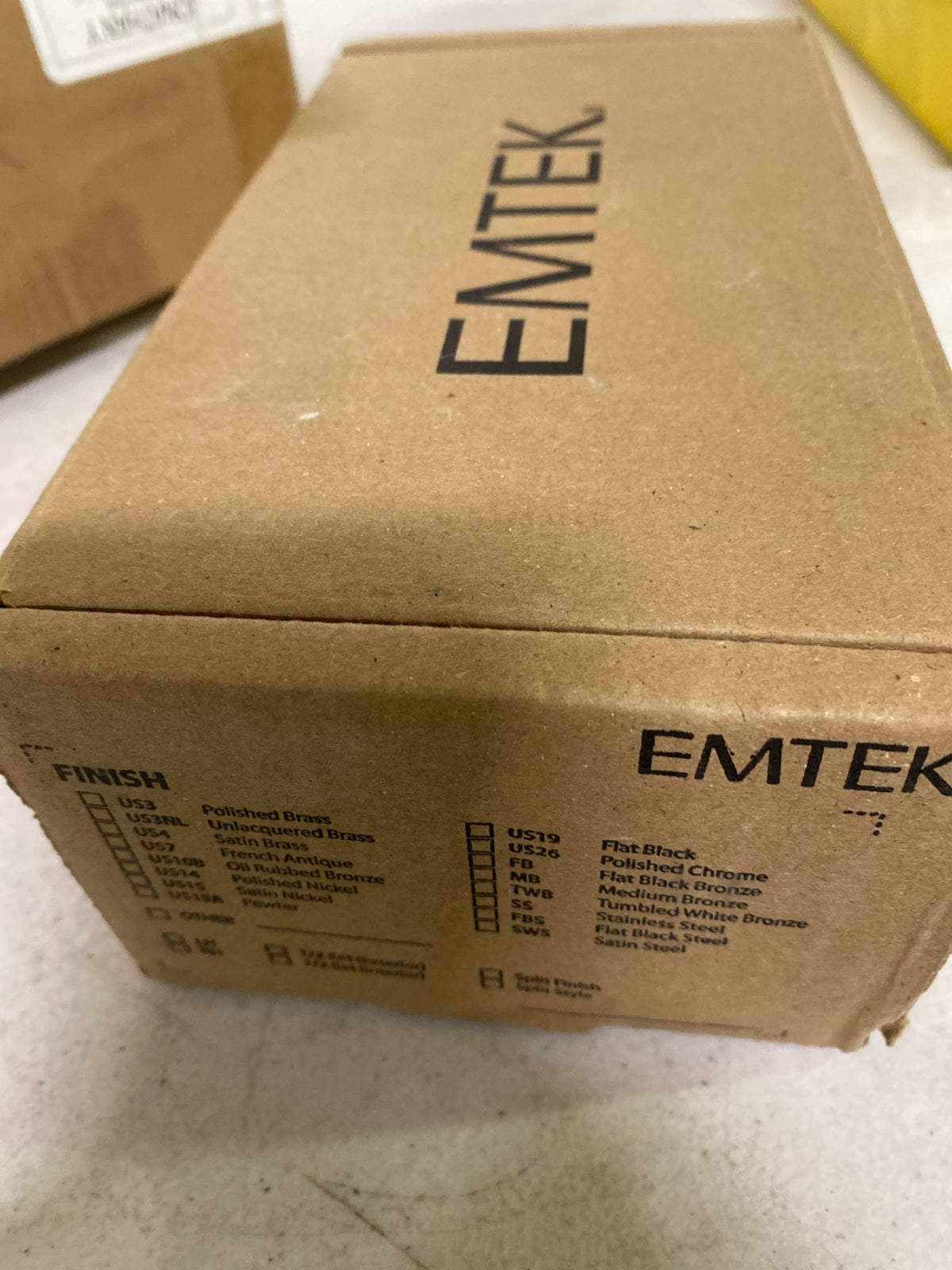 Emtek 8469US19 Square Brass Modern Single Cylinder Keyed Entry Deadbolt - Flat Black