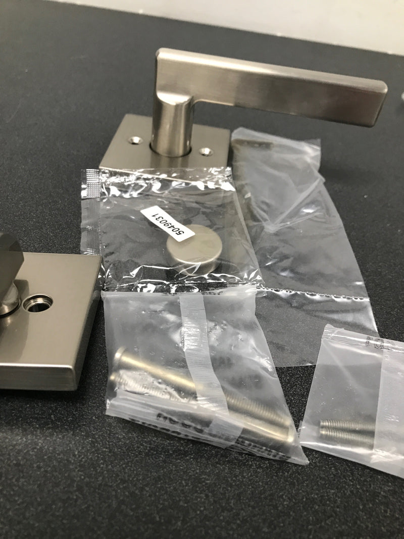 Kwikset 968HFLSQT-15V1 Halifax Lever Non-Turning Dummy Interior Pack with Square Rose for Handlesets - Satin Nickel