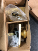 Kwikset 971SOKTRCT-4 Sora Knob Keyed Entry Handleset Interior Pack with Rectangle Rose - Satin Brass