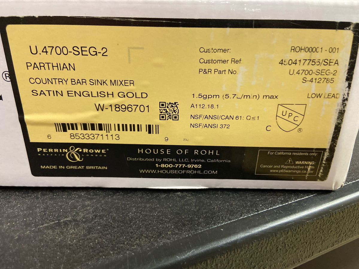 Perrin and Rowe U.4700SEG-2 - Bar Faucet in Satin English Gold