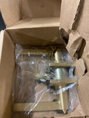 Emtek 5122HLOUS4LH Helios Left Handed Single Cylinder Keyed Entry Door Lever Set with Square Rose - Satin Brass