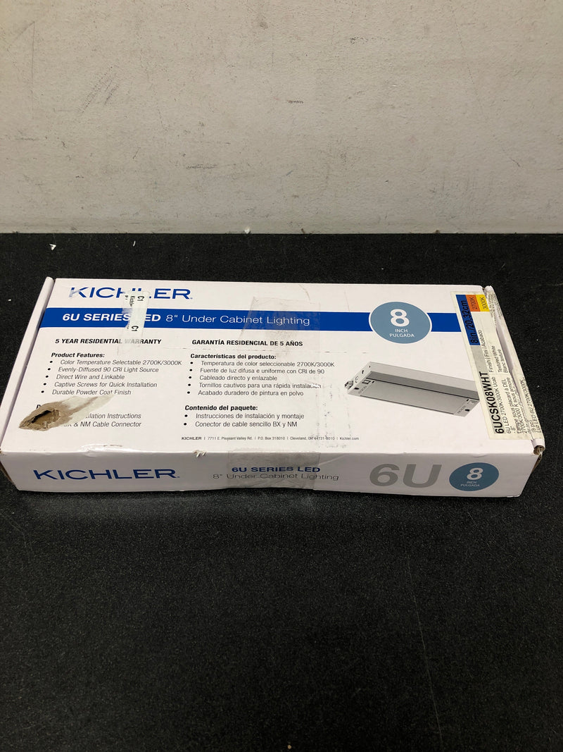 Kichler 6UCSK08WHT 6U Series 8" LED Under Cabinet Light - 2700K/3000K - Textured White