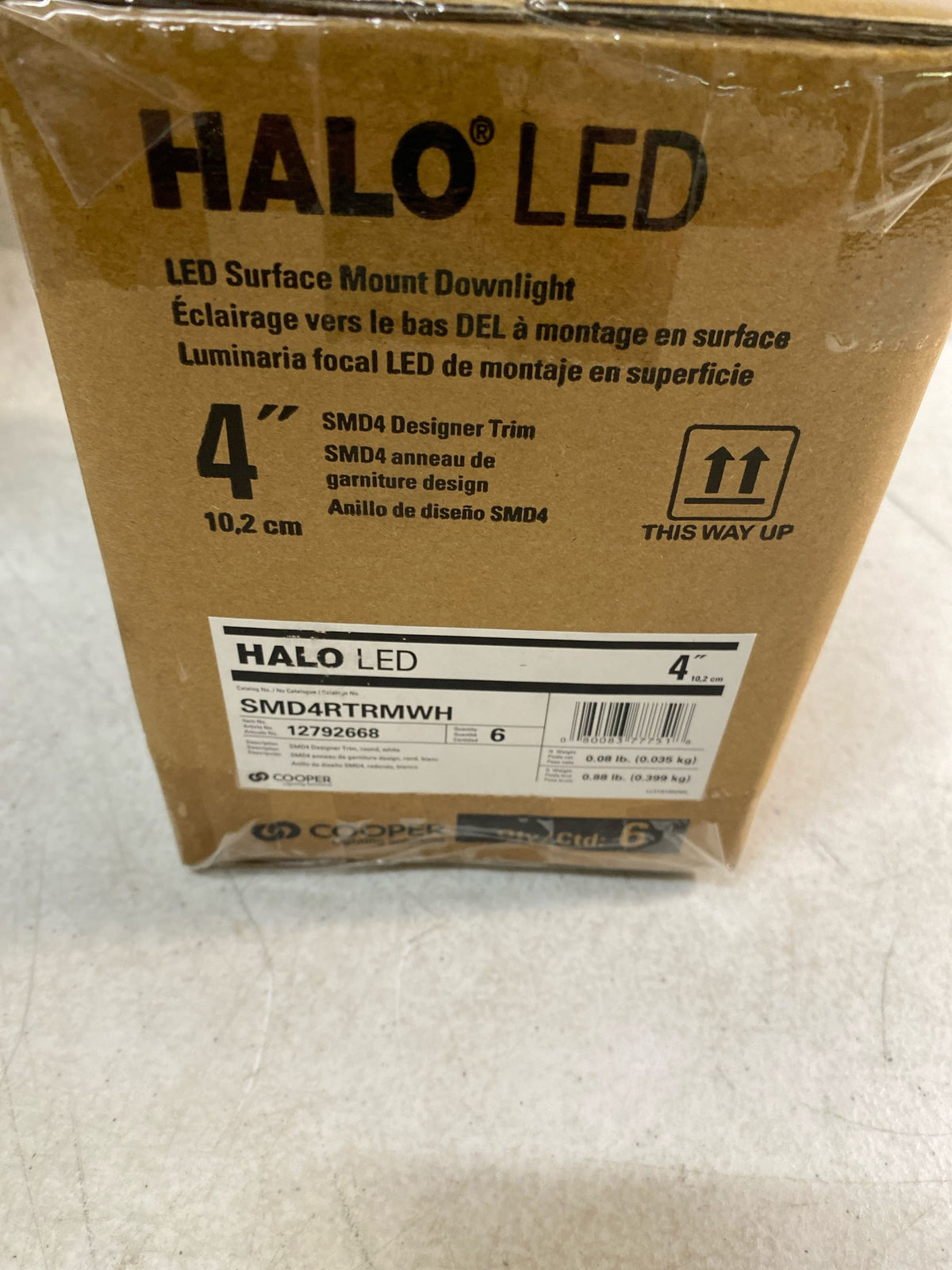 HALO 4 in. Round SMD Designer Trim, White (paintable)