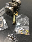 Baldwin ENCONCSR150 Contemporary Single Cylinder Keyed Entry Door Knob with Square Rose - Satin Nickel