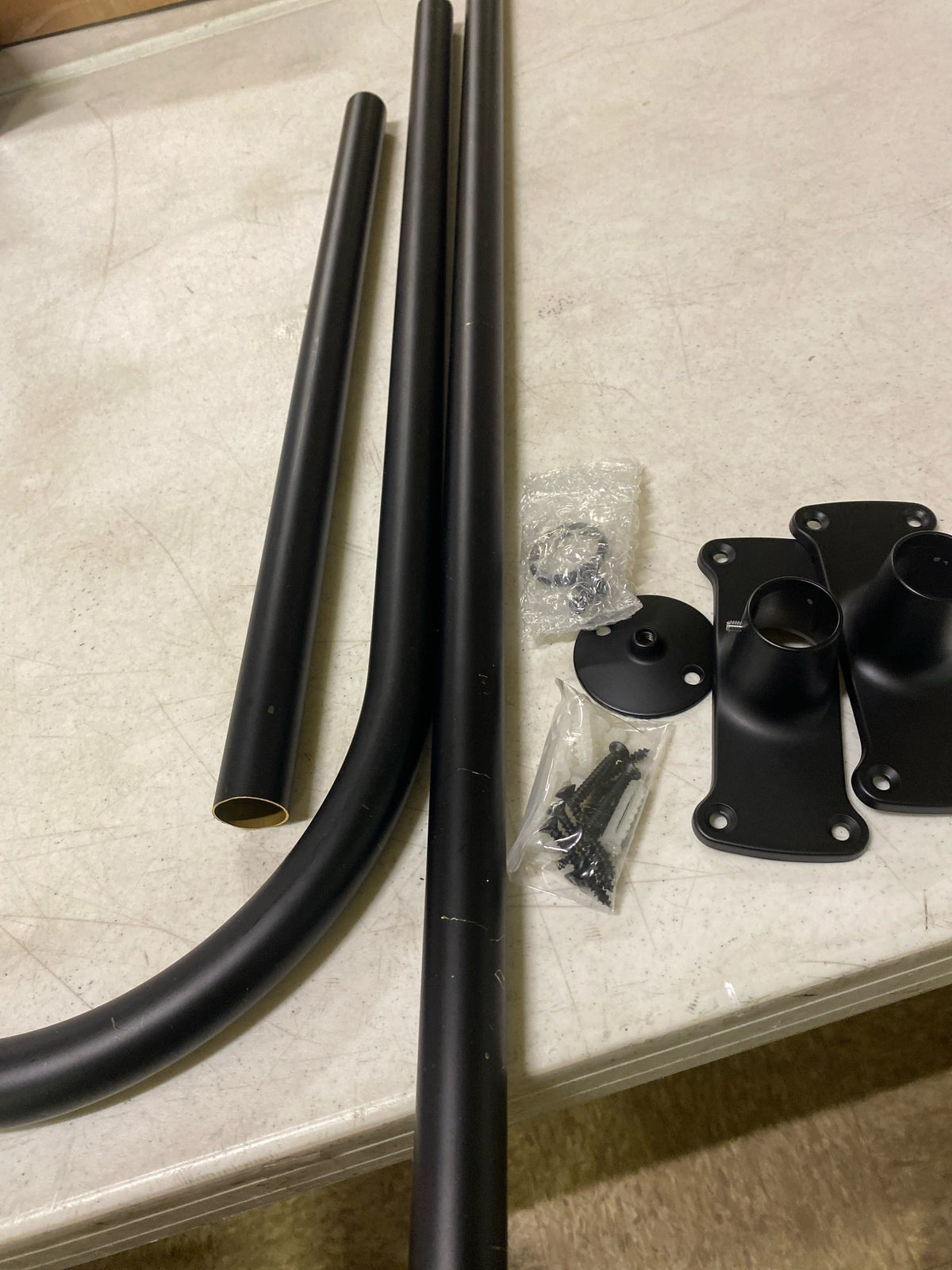 Kingston Brass CC3140 L-Shaped Shower Curtain Rod, Matte Black 63 x 26.5 x 36.63