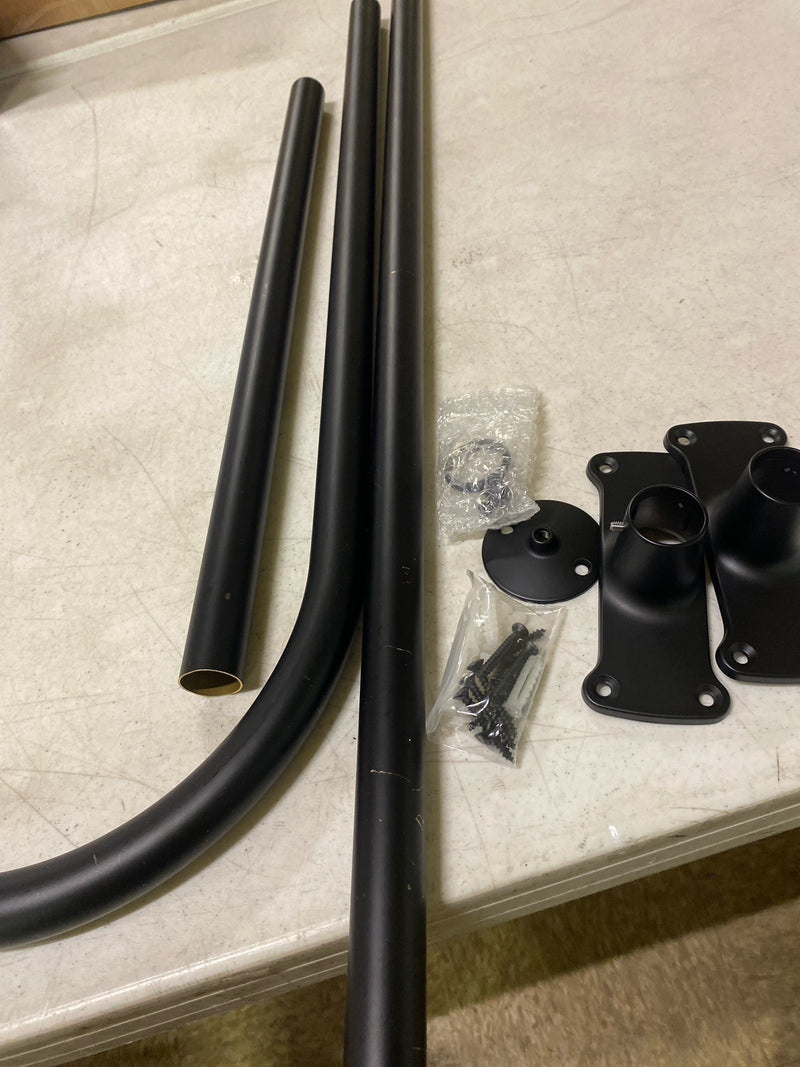 Kingston Brass CC3140 L-Shaped Shower Curtain Rod, Matte Black 63 x 26.5 x 36.63