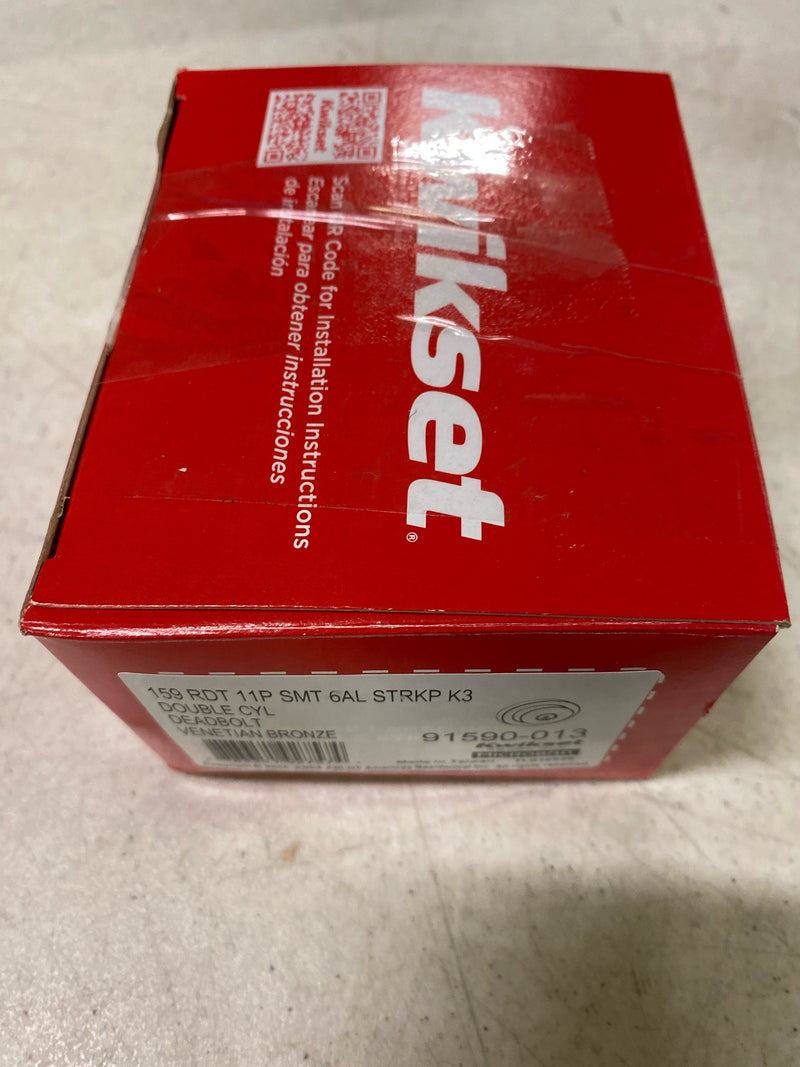 Kwikset 159RDT-S.STRKP Milan Double Cylinder Keyed Entry Deadbolt from The Signature Series Collection - Venetian Bronze