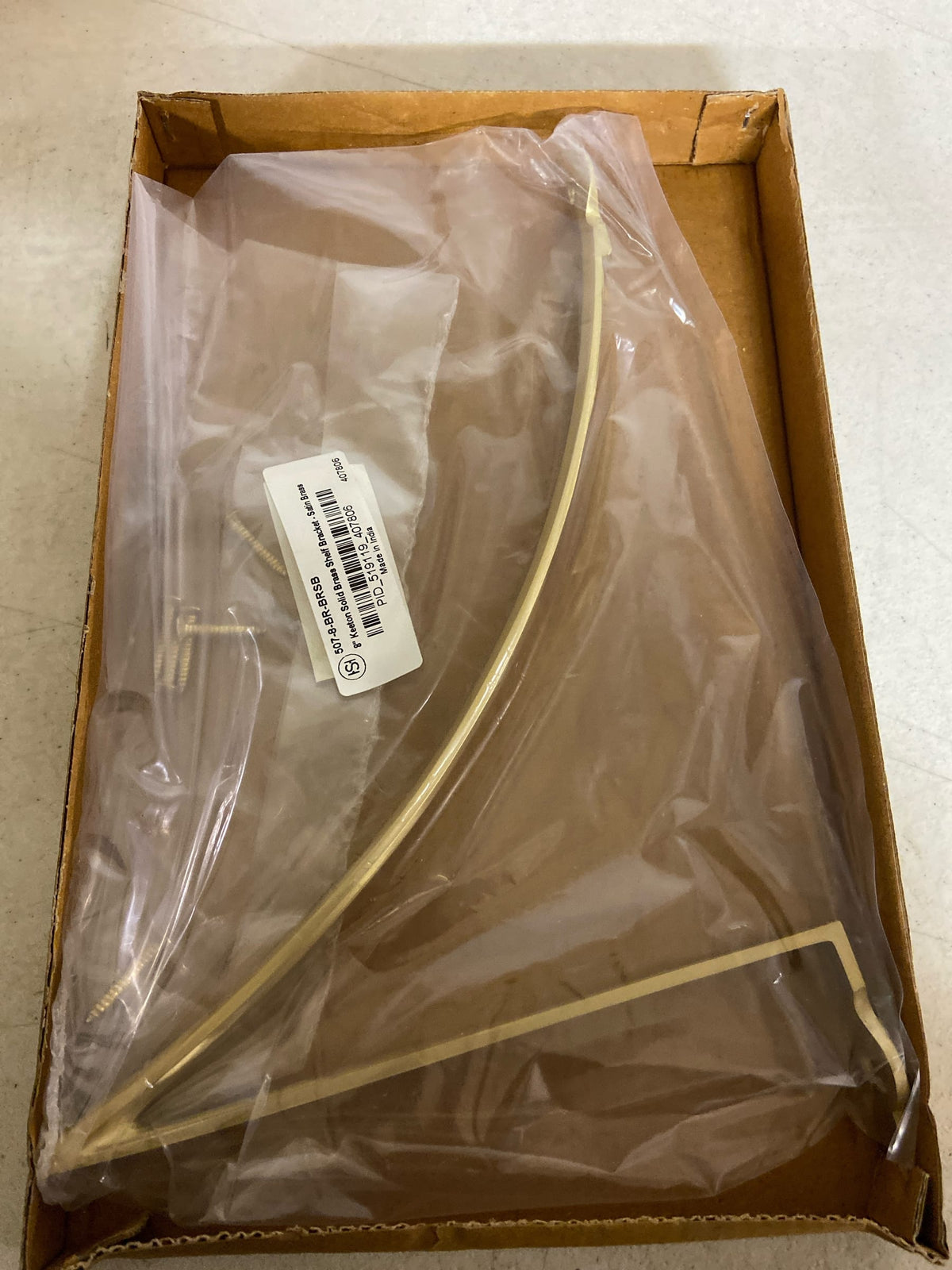 Signature Hardware 449342 8" Keeton Solid Brass Shelf Bracket - Satin Brass