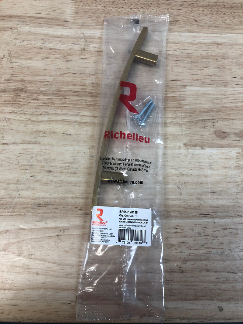 Richelieu hardware BP650128158 Padova Collection 5 1/16 in. (128 mm) Aurum Brushed Gold Transitional Rectangular Cabinet Bar Pull