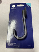 Hickory Hardware S077189-BI Euro Contemporary 2-1/4" Wide Single Wall Mount Bath Robe Towel Hook - Black Iron