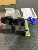Emtek 5109ROUUS19 Round Passage Door Knob Set with Disk Rose from the Brass Modern Collection - Flat Black