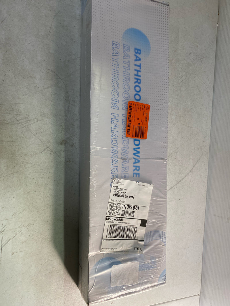 Bwe A-91020-Black 5-Piece Bath Hardware with Towel Bar Towel Hook Toilet Paper Holder and Towel Ring Set in Matte Black