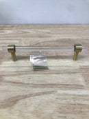Alno A860-6-SB Modern 6" Center to Center Acrylic Bar Cabinet Handle Cabinet Pull with Solid Brass Mount - Satin Brass