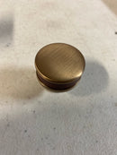 Signature Hardware 954065-114 Lazzara 1-1/4 Inch Brown Leather Mushroom Cabinet Knob - Champagne Bronze