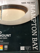 Hampton bay CG2aA021ER1Q25 Withers 13 in. Light Oil-Rubbed Bronze Adjustable CCT Integrated LED Ceiling Flush Mount Fixture with Glass Shade