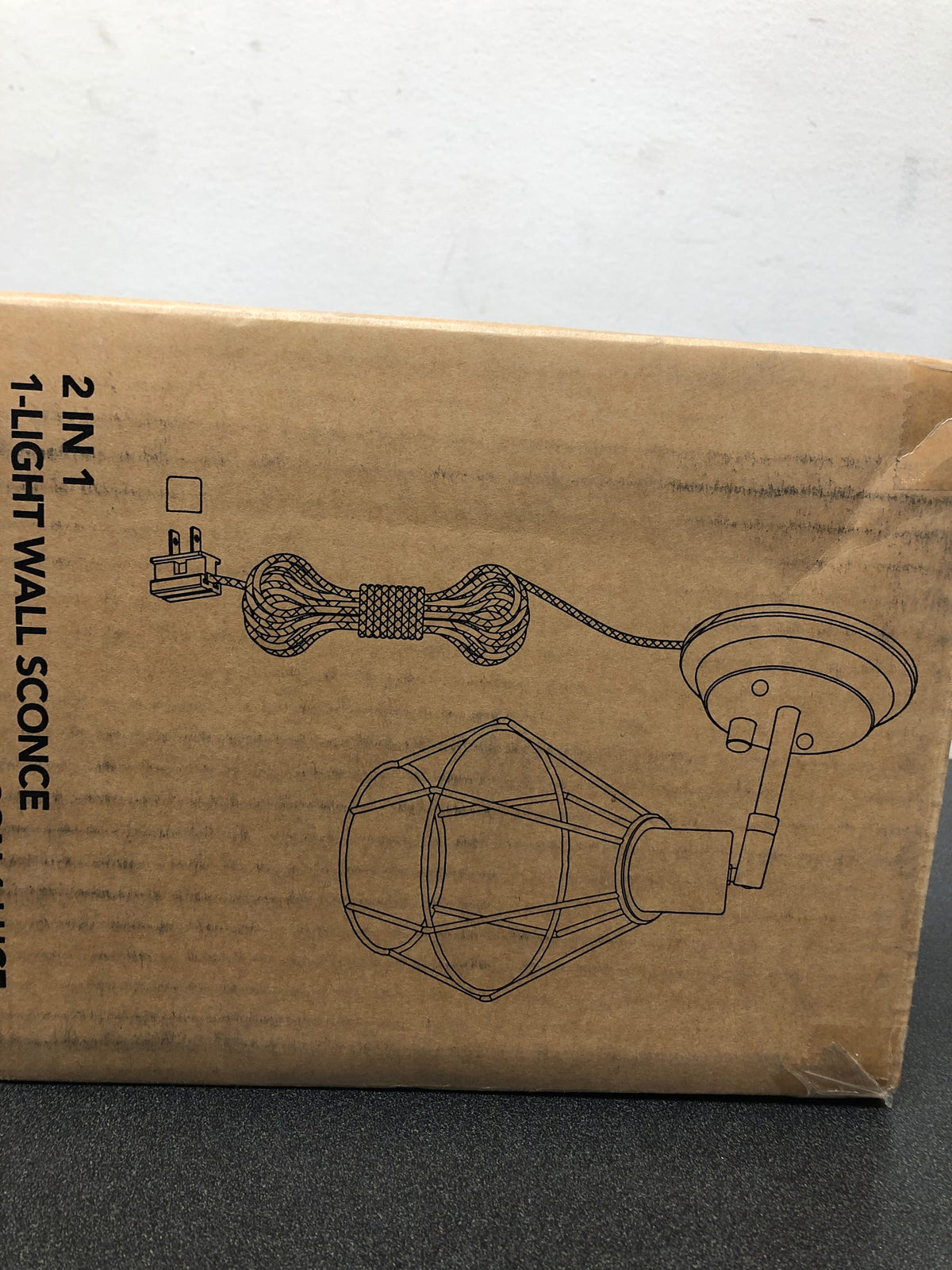 Hampton bay 65741 Bryson 1-Light Matte Black and Brass Wall Sconce