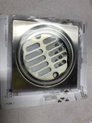 Signature Hardware SH605BN Square Shower Drain Cover with Round Strainer - Brushed Nickel